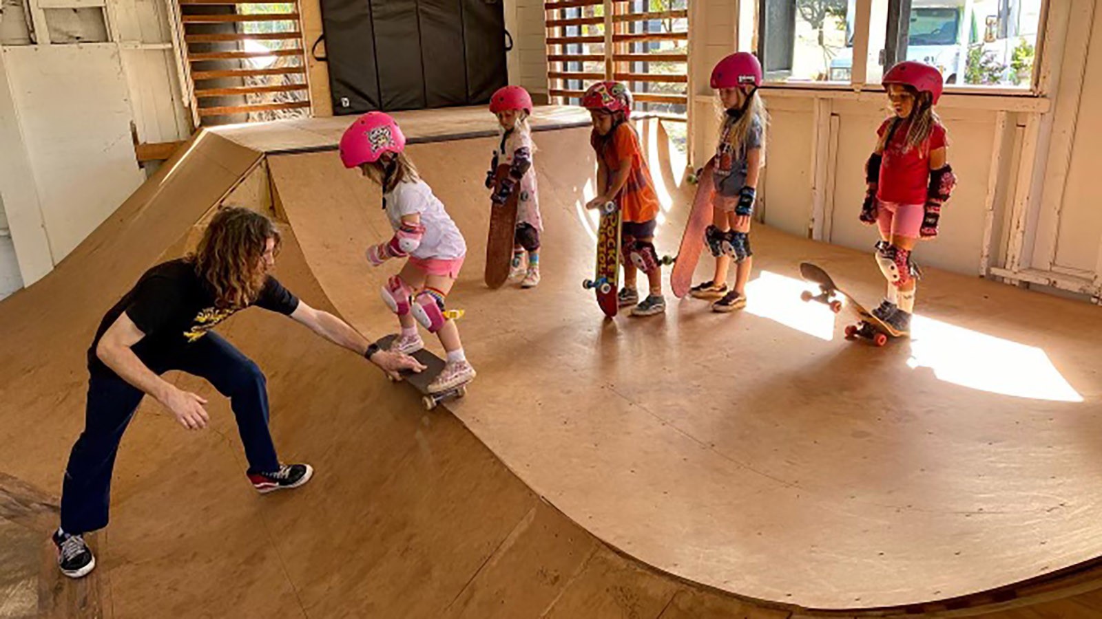 Young students on a ramp